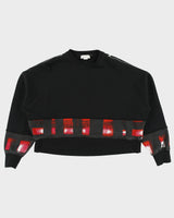 A/W 2019 Alexander McQueen Women's Fleece Lined Cropped Zip Shoulder Crewneck Sweatshirt - L