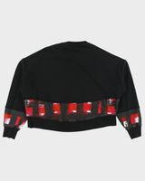 A/W 2019 Alexander McQueen Women's Fleece Lined Cropped Zip Shoulder Crewneck Sweatshirt - L