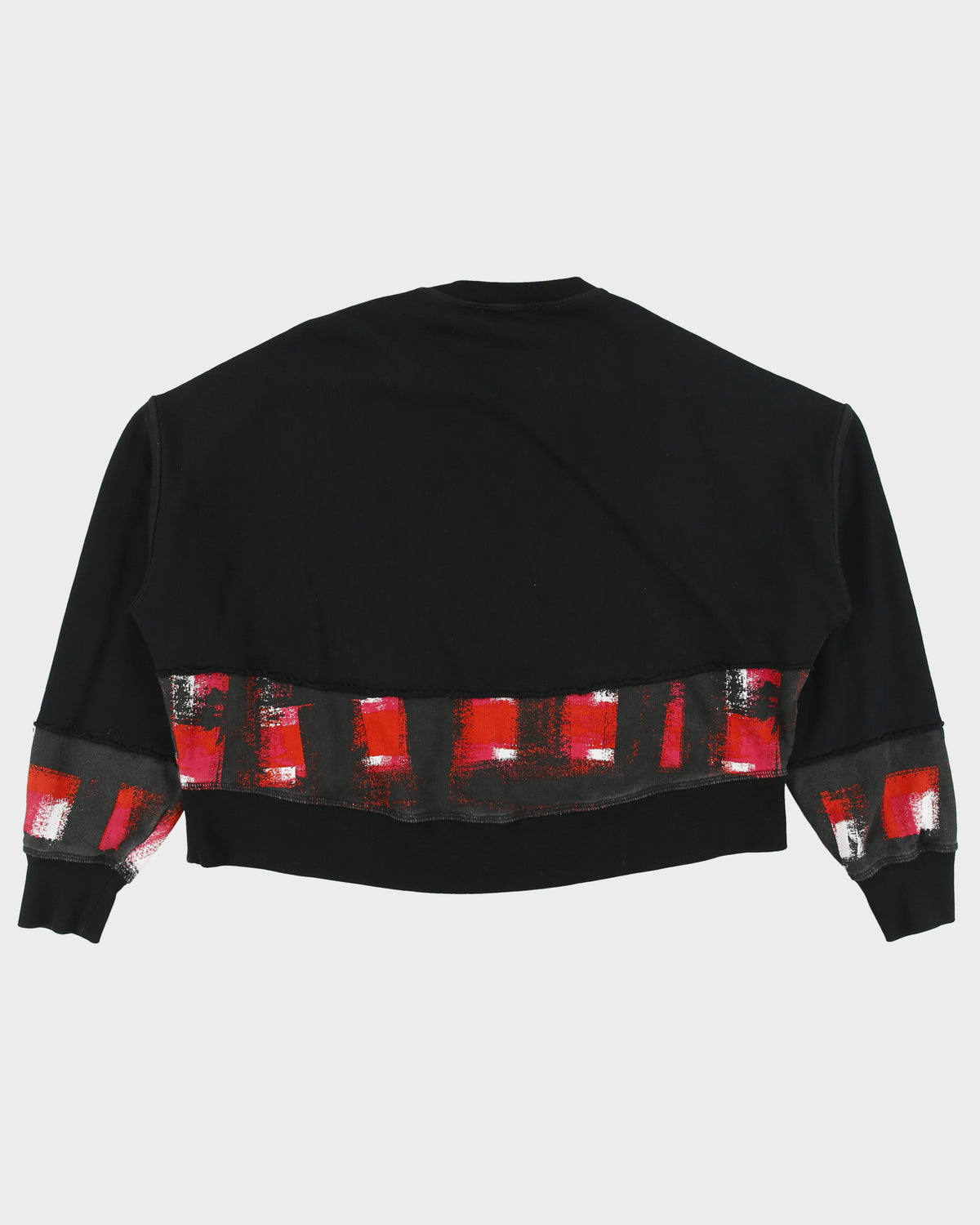 A/W 2019 Alexander McQueen Women's Fleece Lined Cropped Zip Shoulder Crewneck Sweatshirt - L