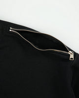 A/W 2019 Alexander McQueen Women's Fleece Lined Cropped Zip Shoulder Crewneck Sweatshirt - L