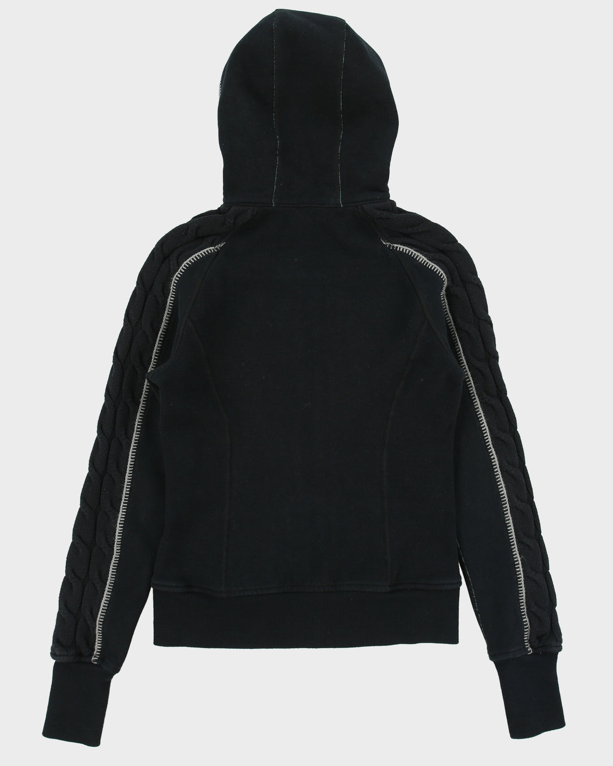 Vintage Lululemon Women's Limited Edition Fleece Lined Wool Blend Cable Knit Zip-Up Scuba Hoodie - M