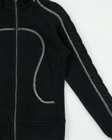 Vintage Lululemon Women's Limited Edition Fleece Lined Wool Blend Cable Knit Zip-Up Scuba Hoodie - M