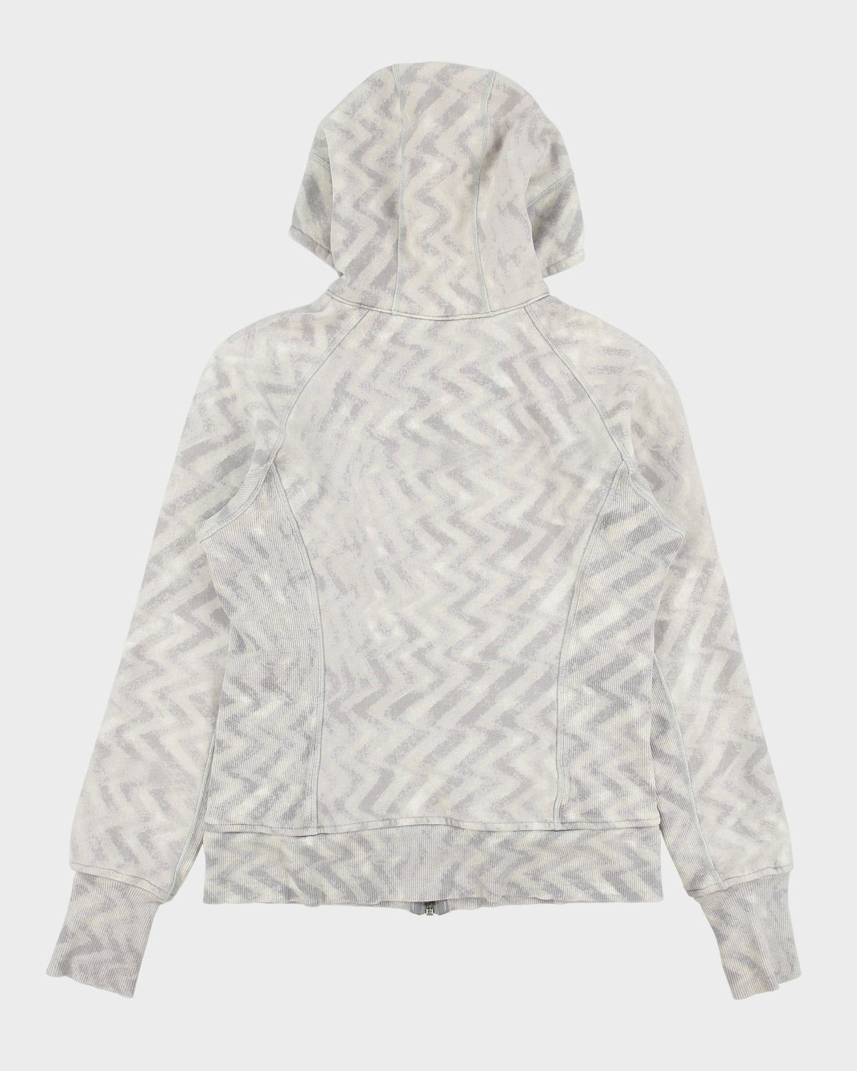 Vintage Lululemon Women's Blazer Fossil/White Zip-Up Scuba Hoodie - S