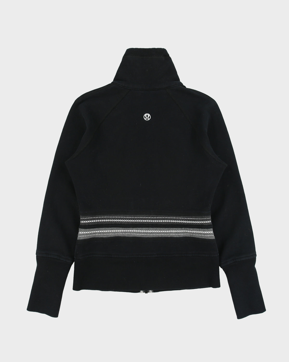 Vintage Y2K 00s Lululemon Breathe Deeply Women's Heavyweight Embroidered Fleece Lined Zip-Up Scuba Sweatshirt - S