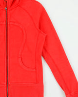 Lululemon Women's Peach Heavyweight Fleece Lined Zip-Up Scuba Hoodie - S