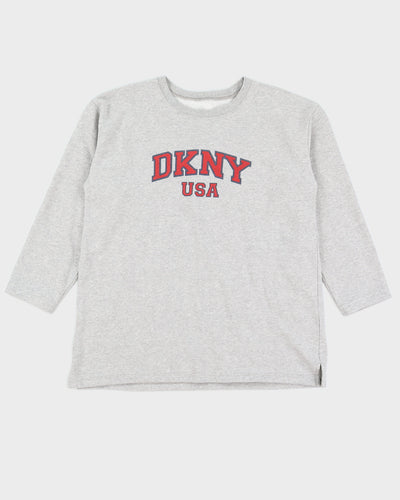 Vintage 00s DNKY USA Women's Grey Sweatshirt - L