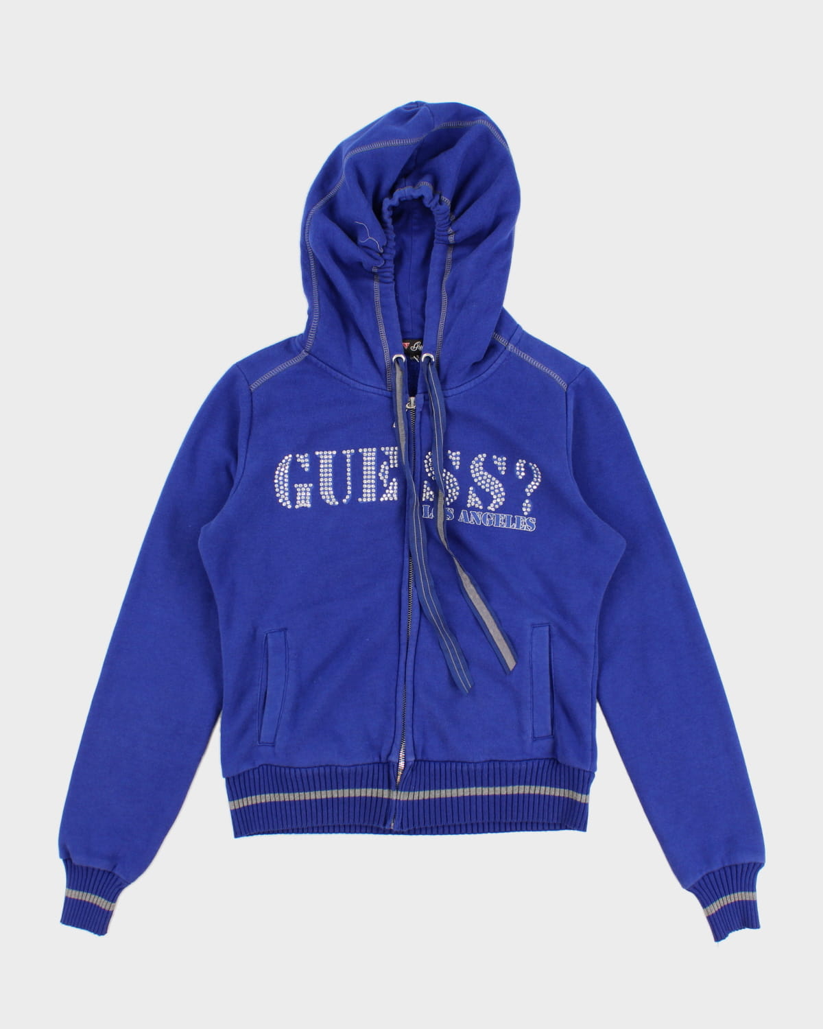 Y2K 00s Guess Bedazzled Zip Up Hoodie - S