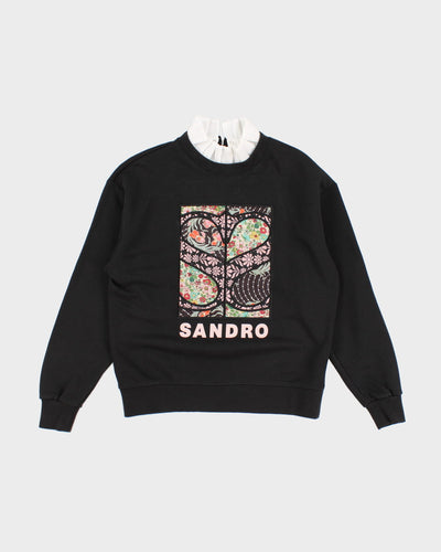 Sandro Collared Black Sweatshirt - L