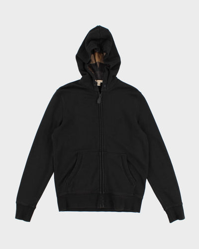 All Black Burberry Zip Up Sweater - M