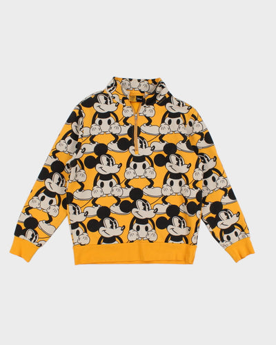Disney Micky Mouse X Frank and Oak Quarter Zip-Up Yellow Sweatshirt - S