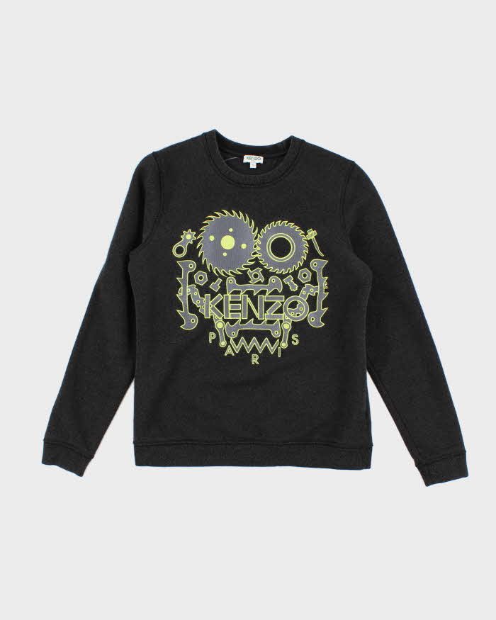 Womens Grey Sparkly Kenzo Graphic Sweatshirt - S