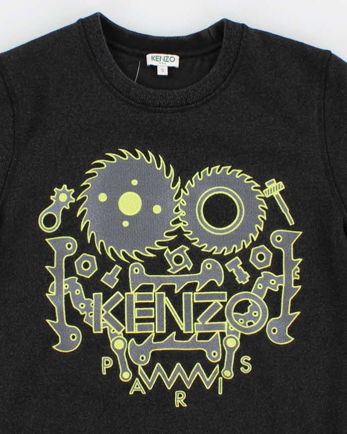 Womens Grey Sparkly Kenzo Graphic Sweatshirt - S