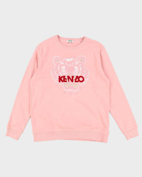 Womens Pink Kenzo Classic Tiger Embroidered Sweatshirt S Rokit