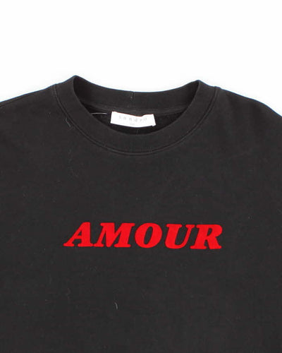Womens Black Sandro Felted Amour Sweatshirt - M