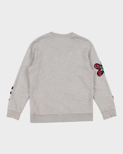 Womens Grey Burberry Sequin Decal Sweatshirt - S