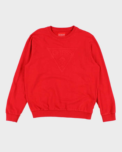 Womens Red Guess Pullover Sweatshirt - L
