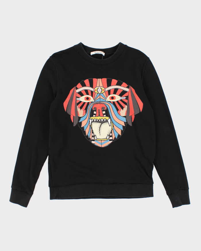 Womens Black Givenchy Art Print Pullover Sweatshirt - XS