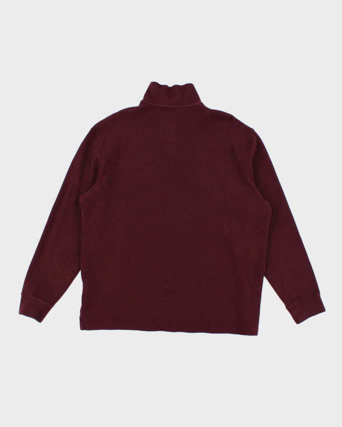 Womens Burgundy Ralph Lauren Quarter Zip Sweatshirt - L