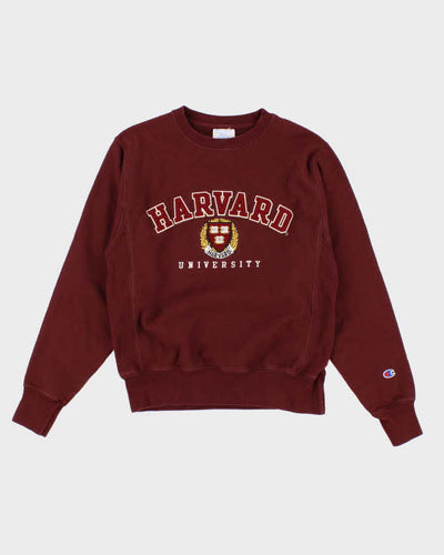 Womens Burgundy Champion Harvard Embroidered Sweatshirt - S