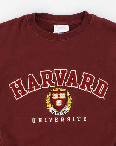 Womens Burgundy Champion Harvard Embroidered Sweatshirt - S