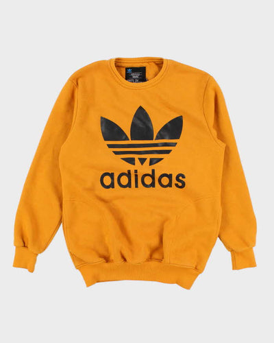 Womens Yellow Adidas Logo Pullover Sweatshirt - XXL