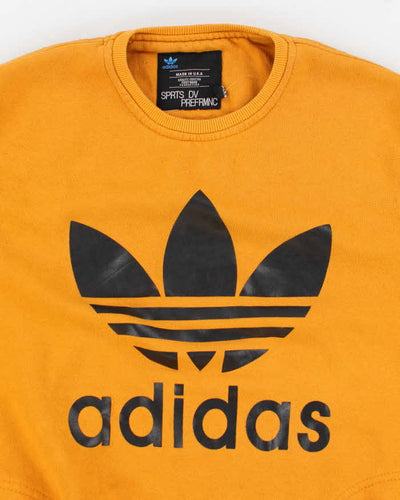 Womens Yellow Adidas Logo Pullover Sweatshirt - XXL