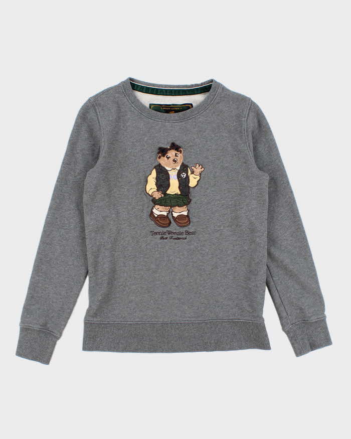 Teenie Weenie Bear Embroidered Grey Sweatshirt - S