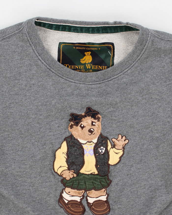 Teenie Weenie Bear Embroidered Grey Sweatshirt - S