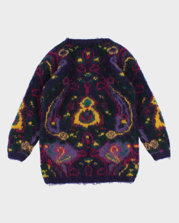 Vintage 90s Woman's Colourful Mohair Jumper - M