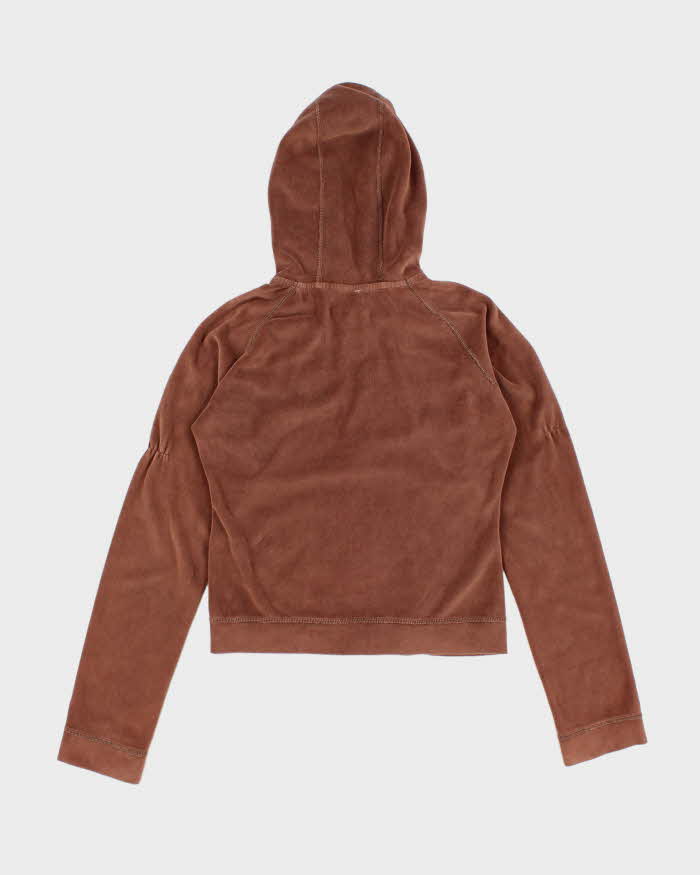 Lululemon Brown Velour Hooded Track Sweatshirt - S