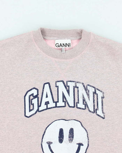 Woman's Pink Ganni Graphic Sweatshirt - S