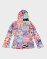 Y2k 00s Tie Dye Slashed Patchwork Hoodie - S