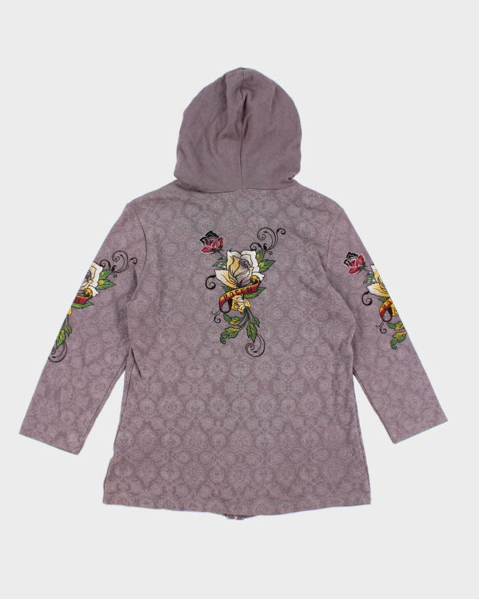 Y2k 00s Vanilla Sugar Purple Rose Hoodie - XL