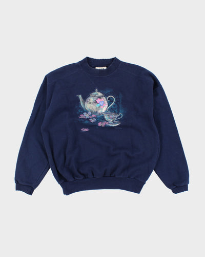 Vintage Embroidered Tea Pot Sweatshirt - S