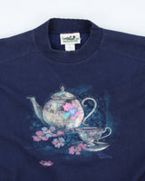 Vintage Embroidered Tea Pot Sweatshirt - S