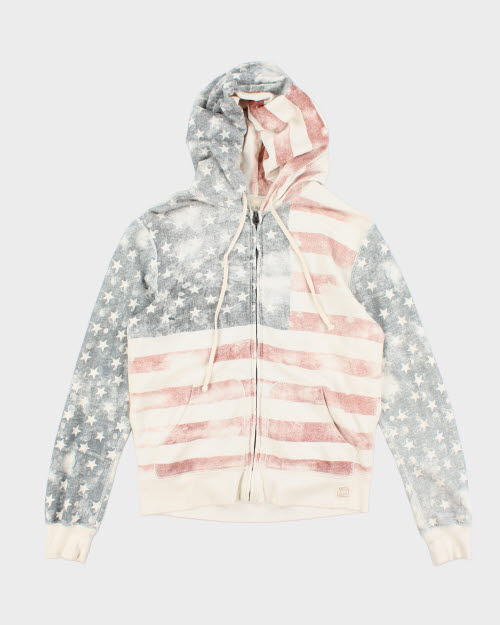 Vintage Y2K Ralph Lauren American Flag Zip Up Hoodie - M