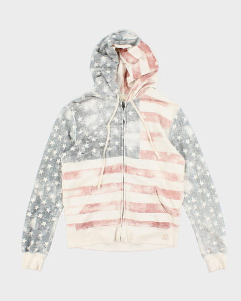 Vintage Y2K Ralph Lauren American Flag Zip Up Hoodie - M – Rokit