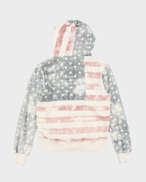 Vintage Y2K Ralph Lauren American Flag Zip Up Hoodie - M