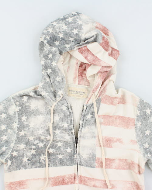Vintage Y2K Ralph Lauren American Flag Zip Up Hoodie - M