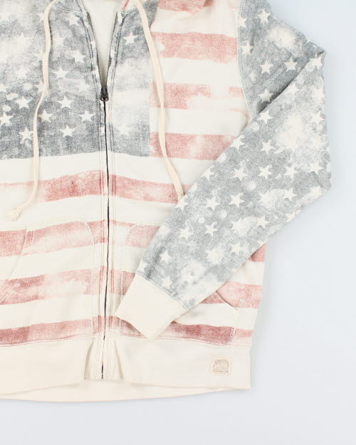 Vintage Y2K Ralph Lauren American Flag Zip Up Hoodie - M