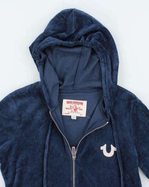 Y2k 00s True Religion Velour Hoodie M – Rokit - Main Image