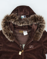 Y2k 00s LB-03 Velour Hoodie - M