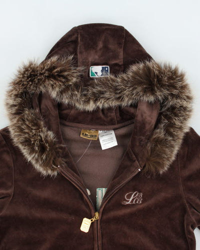 Y2k 00s LB-03 Velour Hoodie - M
