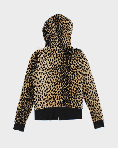 Y2k 00s Juicy Couture Leopard Print Zip-up Hoodie- S