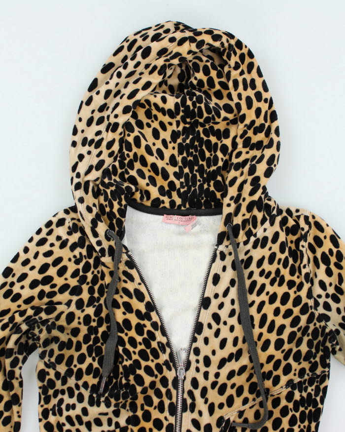 Y2k 00s Juicy Couture Leopard Print Zip-up Hoodie- S