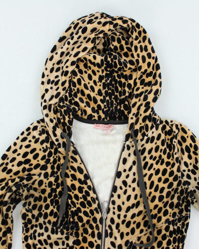 Y2k 00s Juicy Couture Leopard Print Zip-up Hoodie- S