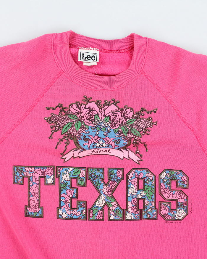 Vintage 90's Women's Lee Floral Texas Sweatshirt - L