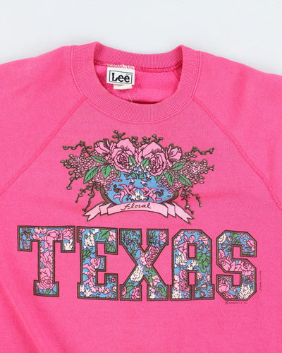 Vintage 90's Women's Lee Floral Texas Sweatshirt - L