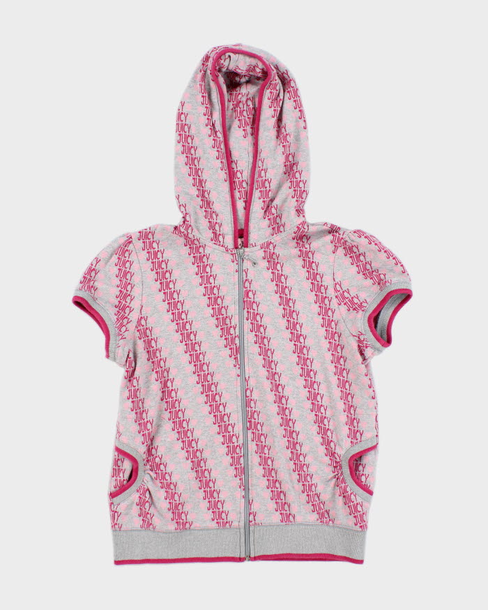 Y2k 00s Juicy Couture Short Sleeve Hoodie - M