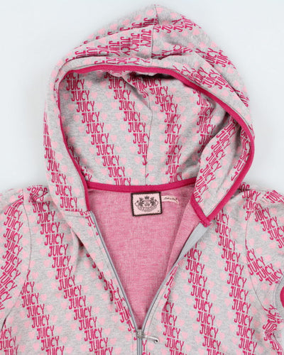 Y2k 00s Juicy Couture Short Sleeve Hoodie - M